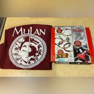 Disney Mulan shirt from live action movie size large  plus jewelry making kit.